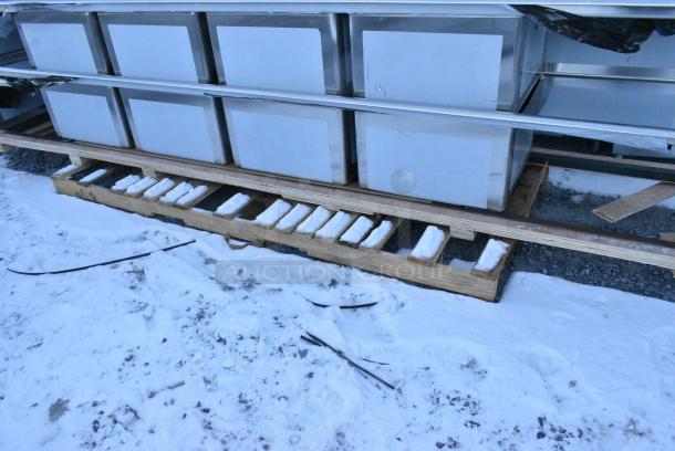 BRAND NEW SCRATCH AND DENT! Regency 600S42424224 Stainless Steel 4 Bay Sink w/ Dual Drain Boards. No Legs. - Image 3 of 4