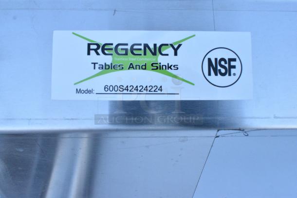 BRAND NEW SCRATCH AND DENT! Regency 600S42424224 Stainless Steel 4 Bay Sink w/ Dual Drain Boards. No Legs. - Image 3 of 3