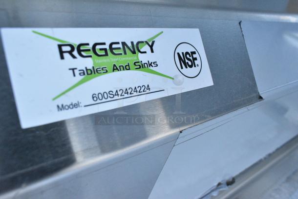 BRAND NEW SCRATCH AND DENT! Regency 600S42424224 Stainless Steel 4 Bay Sink w/ Dual Drain Boards. No Legs. - Image 3 of 3