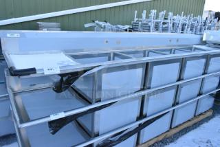 BRAND NEW SCRATCH AND DENT! Regency 600S42424224 Stainless Steel 4 Bay Sink w/ Dual Drain Boards. No Legs.