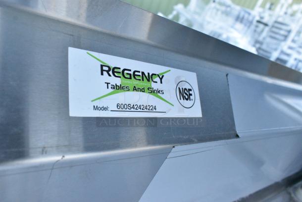 BRAND NEW SCRATCH AND DENT! Regency 600S42424224 Stainless Steel 4 Bay Sink w/ Dual Drain Boards. No Legs. - Image 3 of 3
