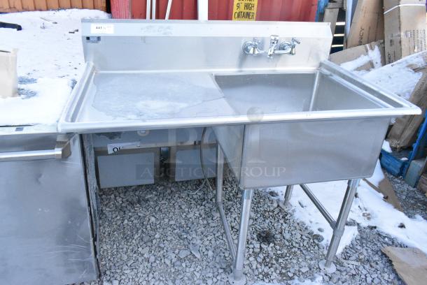 BRAND NEW SCRATCH AND DENT! Elkay EIC24X24-L-24 Stainless Steel Single Bay Sink w/ Left Side Drain Board. - Image 1 of 3