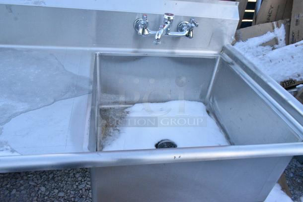BRAND NEW SCRATCH AND DENT! Elkay EIC24X24-L-24 Stainless Steel Single Bay Sink w/ Left Side Drain Board. - Image 2 of 3