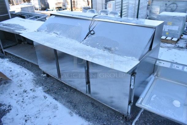 Beverage Air SP72-30M Stainless Steel Commercial Sandwich Salad Prep Table Bain Marie Mega Top on Commercial Casters. 115 Volts, 1 Phase. - Image 3 of 8