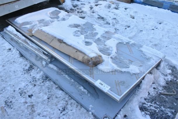 BRAND NEW SCRATCH AND DENT! Stainless Steel Tabletop w/ Under Shelf and Legs - Image 3 of 5