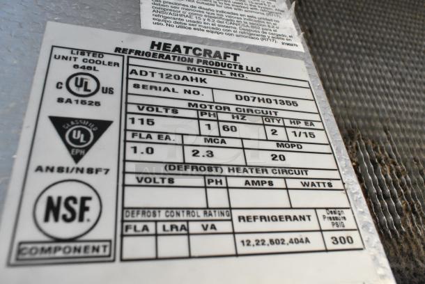 8'x10' Harford Walk In Box w/ Heatcraft ADT120AHK 115 Volt, 1 Phase Evaporator Fan. Information Provided By The Consignor But Not Verified By PCI Auctions. Picture of the Unit Before Removal Is Included In the Listing. - Image 4 of 5