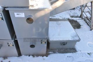 3 BRAND NEW SCRATCH AND DENT! Items 2 Regency 600GT25 50 lb. 25 GPM Grease Trap with 3" Non-Threaded Connections and Regency 3925A02EC Grease Trap. 3 Times Your Bid!