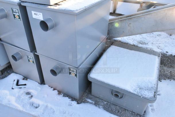 3 BRAND NEW SCRATCH AND DENT! Items 2 Regency 600GT25 50 lb. 25 GPM Grease Trap with 3" Non-Threaded Connections and Regency 3925A02EC Grease Trap. 3 Times Your Bid! - Image 3 of 6