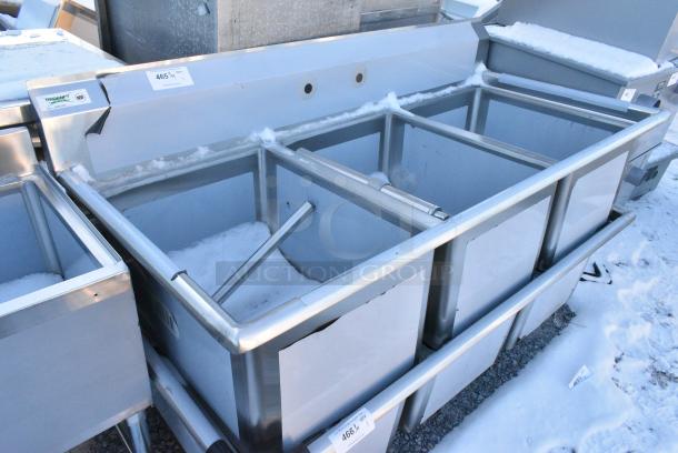 BRAND NEW SCRATCH AND DENT! Regency 600S31824 16 Gauge Stainless Steel Three Compartment Commercial Sink - 24" x 18" x 14" Bowls. No Legs. - Image 2 of 5