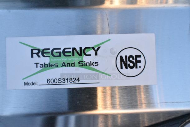 BRAND NEW SCRATCH AND DENT! Regency 600S31824 16 Gauge Stainless Steel Three Compartment Commercial Sink - 24" x 18" x 14" Bowls. No Legs. - Image 5 of 5