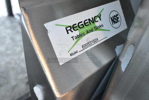 BRAND NEW SCRATCH AND DENT! Regency 600S31824 16 Gauge Stainless Steel Three Compartment Commercial Sink - 24" x 18" x 14" Bowls. No Legs. - Image 3 of 3