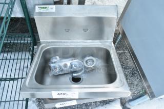 BRAND NEW SCRATCH AND DENT! Regency 600HS17 17" x 15" Wall Mounted Hand Sink with Gooseneck Faucet