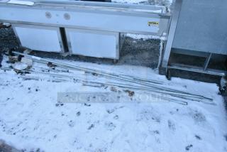 ALL ONE MONEY! Lot of 6 Chrome Finish Poles on Commercial Casters