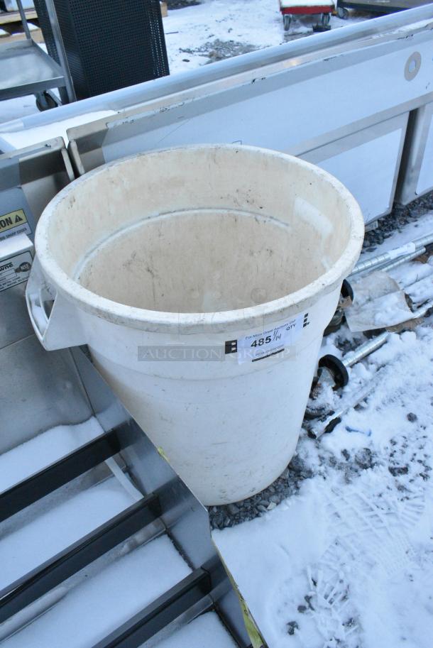 Rubbermaid Brute White Poly Trash Can. - Image 2 of 3