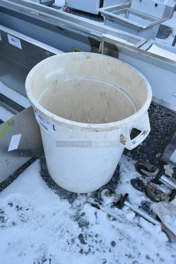 Rubbermaid Brute White Poly Trash Can. - Image 3 of 3