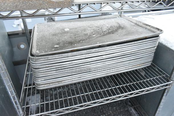 Chrome Finish 5 Tier Wire Shelving Unit on w/ Contents Including Metal Baking Pans and Fan. BUYER MUST DISMANTLE. PCI CANNOT DISMANTLE FOR SHIPPING. PLEASE CONSIDER FREIGHT CHARGES. - Image 5 of 5