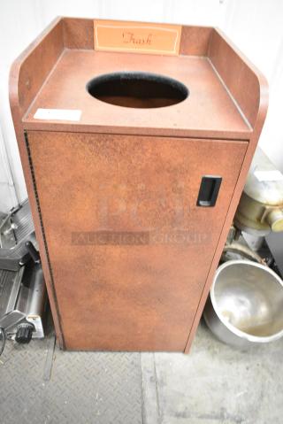 Brown Trash Can Shell w/ Trash Deposit Hole and Door.