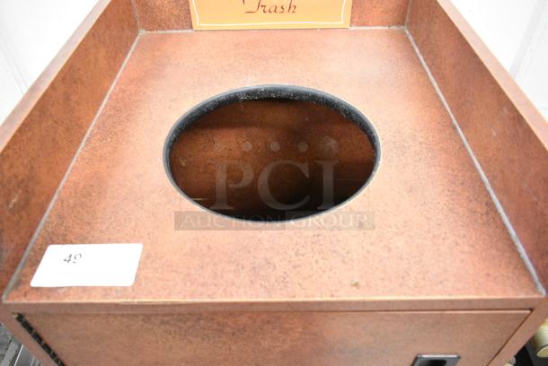 Brown Trash Can Shell w/ Trash Deposit Hole and Door. - Image 2 of 5