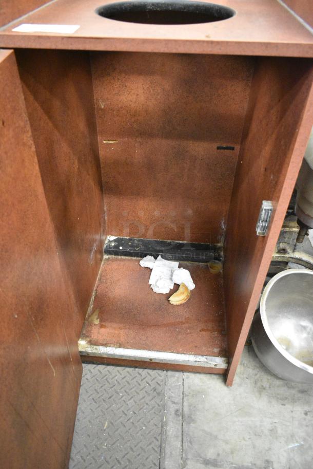 Brown Trash Can Shell w/ Trash Deposit Hole and Door. - Image 3 of 5