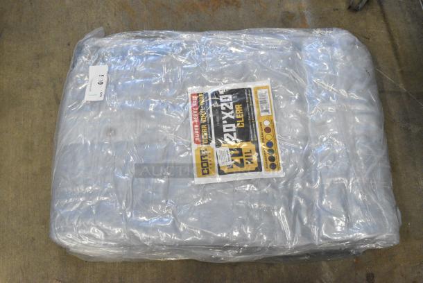 BRAND NEW SCRATCH AND DENT! Core 20 mil 20'x20' Clear Vinyl Tarp - Image 1 of 3