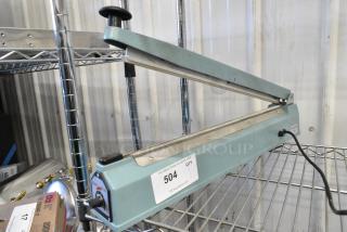500 Metal Countertop Impulse Sealer. 120 Volts, 1 Phase. Tested and Does Not Power On