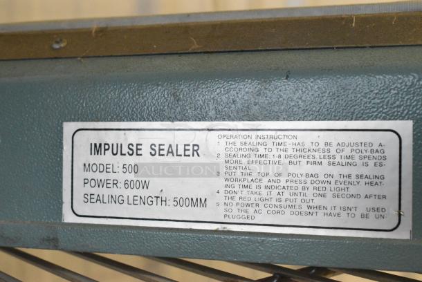 500 Metal Countertop Impulse Sealer. 120 Volts, 1 Phase. Tested and Does Not Power On - Image 4 of 4