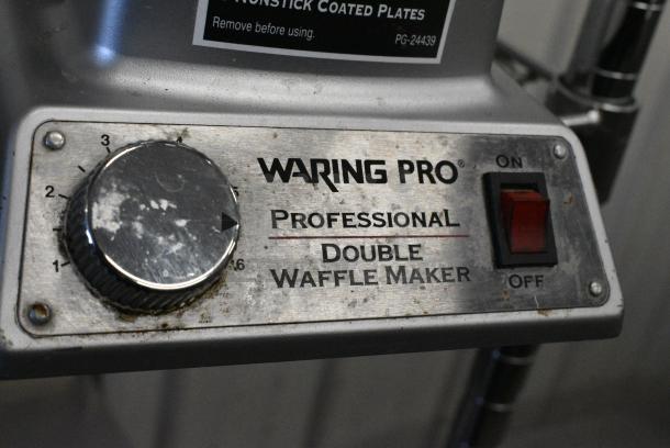 Waring WMK600 Metal Countertop Double Waffle Maker. 120 Volts, 1 Phase. Tested and Working! - Image 3 of 7