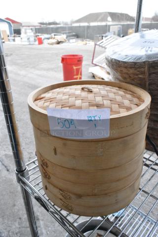 Wood Pattern 3 Piece Bin w/ Lid.
