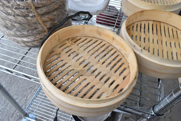 Wood Pattern 3 Piece Bin w/ Lid. - Image 3 of 6