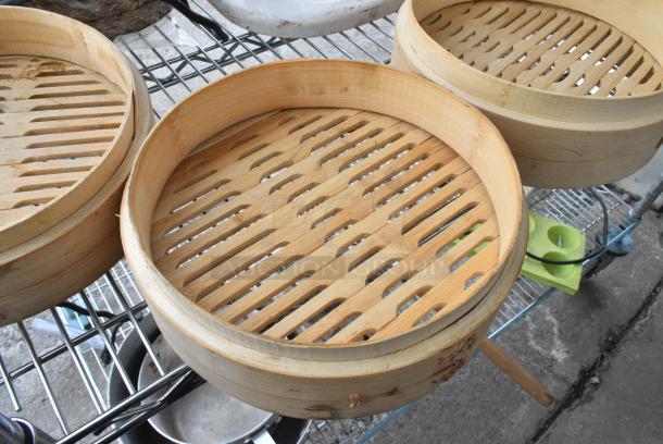 Wood Pattern 3 Piece Bin w/ Lid. - Image 4 of 6