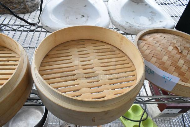 Wood Pattern 3 Piece Bin w/ Lid. - Image 5 of 6