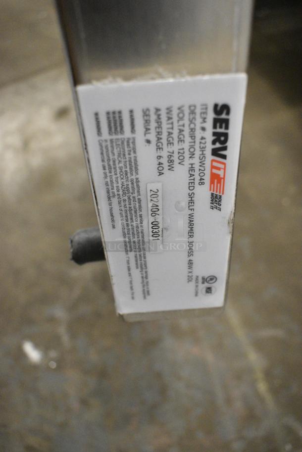 BRAND NEW SCRATCH AND DENT! 2024 ServIt 423HSW2048 48" Stainless Steel Heated Shelf Warmer. 120 Volts, 1 Phase. - Image 4 of 4