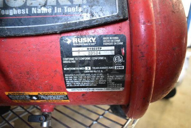 Husky H1503TP Air Compressor. Husky H1503TP Air Compressor. - Image 6 of 6