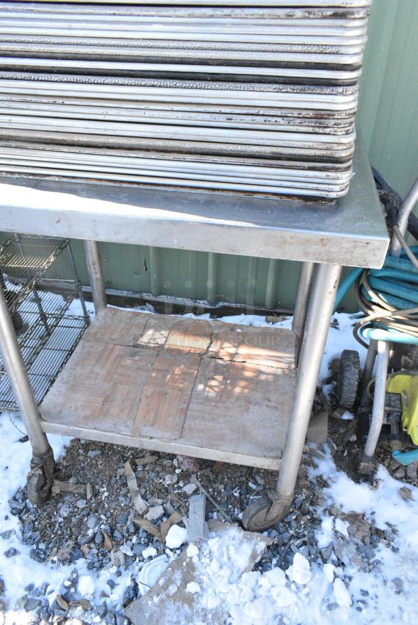 Stainless Steel Table w/ Under Shelf on Commercial Casters. - Image 5 of 5