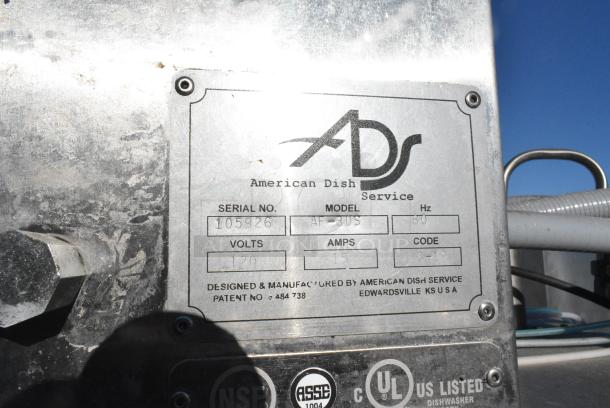 American Dish Service ADS AF-3DS Stainless Steel Commercial Straight Pass Through Dishwasher. 120 Volts, 1 Phase. - Image 4 of 4
