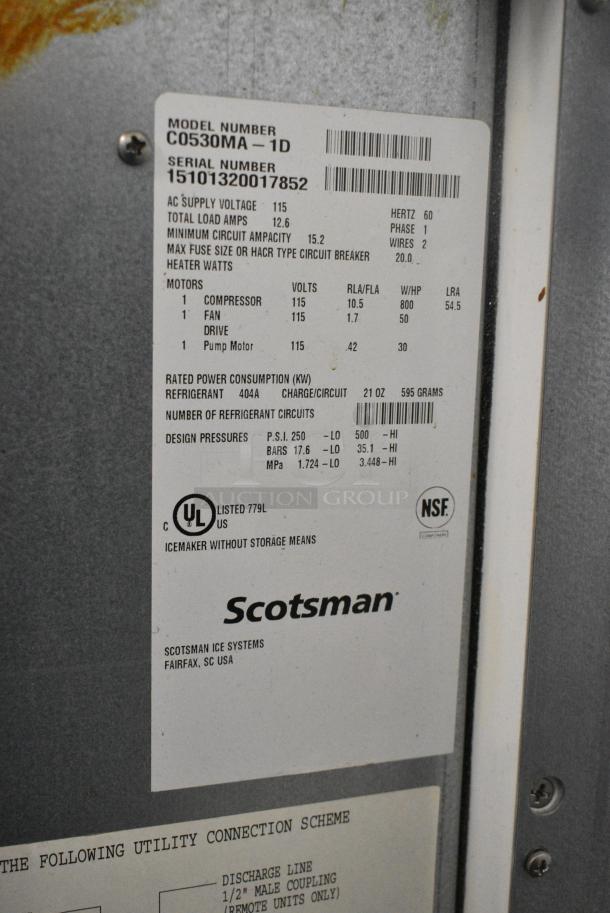 Scotsman C0530MA-1D Stainless Steel Commercial Ice Machine Head on Lancer FS30 Carbonated Beverage Machine and McCann Carbonator. 115 Volts, 1 Phase. - Image 8 of 9