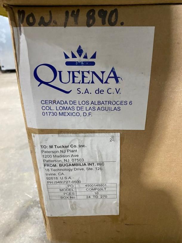 NEW! FULL PALLET! G.E.T. Enterprises Bugambilia Series Commercial Square Latte Resin Coated Salad Bar Bowls! Model: COMP03-LT! ALL NEW IN THE BOX! 12X Your Bid! - Image 7 of 13