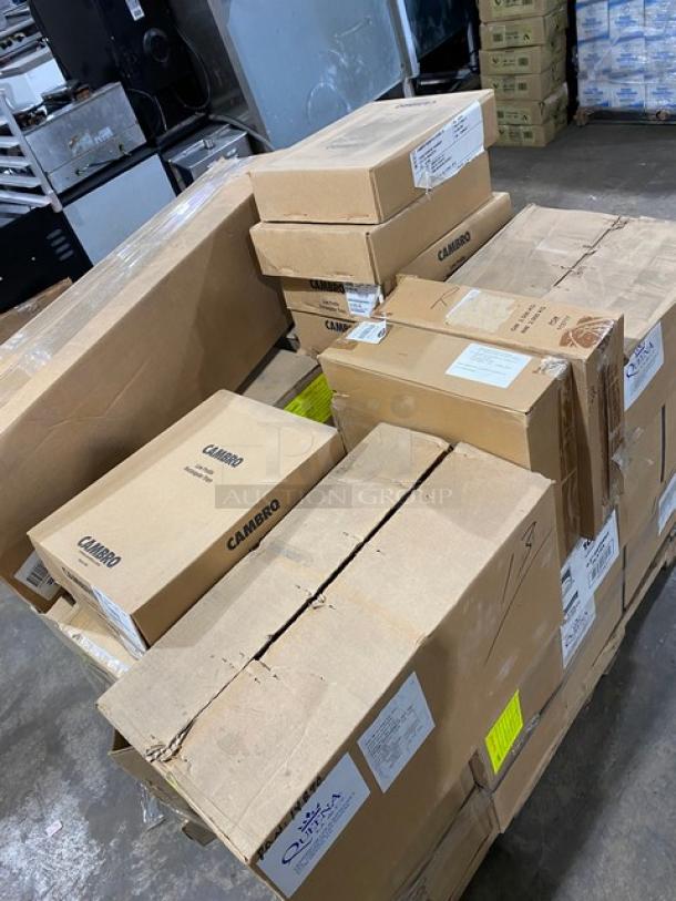 NEW! MIXED PALLET! G.E.T. Enterprises Bugambilia Series Commercial Square Latte Resin Coated Salad Bar Bowls! Model: COMP03-LT! With Cambro Commercial White Fiberglass 12"x16" Low Profile Dietary/Food Service Trays! Model: 1216D148! With Fineline Wavetrends Commercial Black 6.5" Square Dessert Plates! With Carlisle Sparta Spectrum Series Commercial White Polypropylene 11" Wide Sanitary Food Service/Ice Shovels! Model: 4107602! With ABC Procurement Commercial Chrome Plated Steel Wired 8"x10" Pan Grates! Model: PG-8! With G.E.T. Enterprises Bugambilia Series Commercial Square Latte Resin Coated Buffet Bowls! Model: BSD12LT! With Commercial Stainless Steel Double Wall Serving Bowls! ALL NEW IN THE BOX! 30X Your Bid! - Image 15 of 16