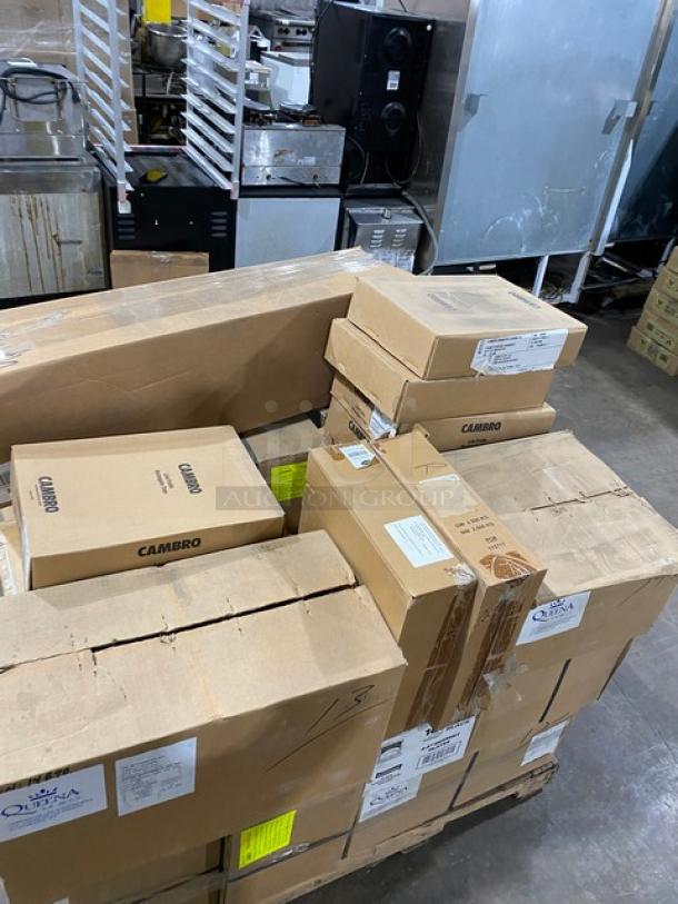 NEW! MIXED PALLET! G.E.T. Enterprises Bugambilia Series Commercial Square Latte Resin Coated Salad Bar Bowls! Model: COMP03-LT! With Cambro Commercial White Fiberglass 12"x16" Low Profile Dietary/Food Service Trays! Model: 1216D148! With Fineline Wavetrends Commercial Black 6.5" Square Dessert Plates! With Carlisle Sparta Spectrum Series Commercial White Polypropylene 11" Wide Sanitary Food Service/Ice Shovels! Model: 4107602! With ABC Procurement Commercial Chrome Plated Steel Wired 8"x10" Pan Grates! Model: PG-8! With G.E.T. Enterprises Bugambilia Series Commercial Square Latte Resin Coated Buffet Bowls! Model: BSD12LT! With Commercial Stainless Steel Double Wall Serving Bowls! ALL NEW IN THE BOX! 30X Your Bid! - Image 16 of 16
