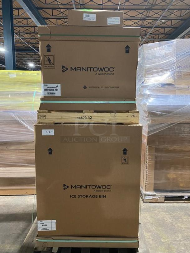 BRAND NEW! IN THE BOX! Manitowoc Indigo Series Commercial Stainless Steel Air-Cooled 797lb/24Hr Cubed Style Ice Making Machine Head! Model: IRT0900A-261 SN: 1121034556! With Manitowoc Water Filtration System! Model: AR-20000-P! With Manitowoc Commercial Stainless Steel 532lb Ice Bin! With Top-Hinged Front Open Lift Door! Model: D-570 SN: 1121011710! On Legs! All One Money! - Image 3 of 12