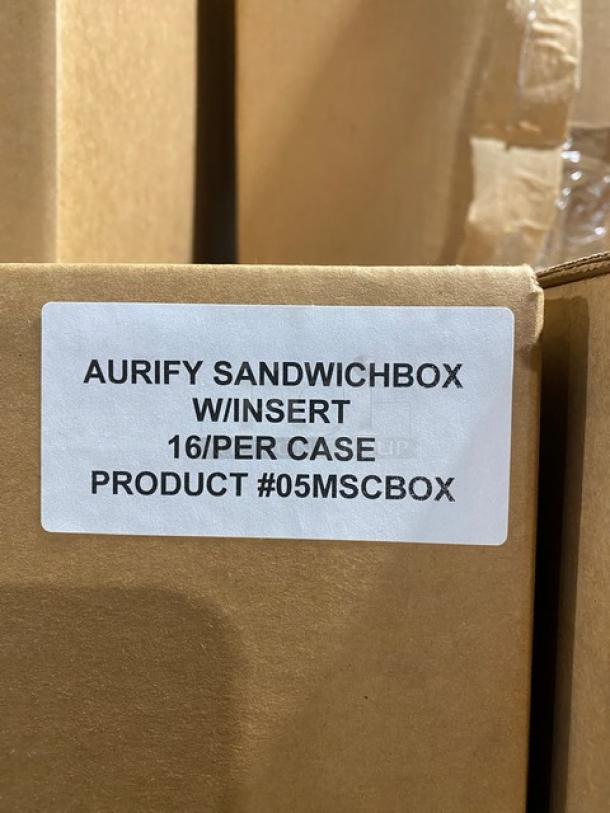 NEW! FULL PALLET! Aurify Make Sandwich Style Commercial Disposable Cardboard Sandwich Boxes! With Inserts! Model: 05MSCBOX! ALL NEW IN THE BOX! 22X Your Bid! - Image 6 of 8