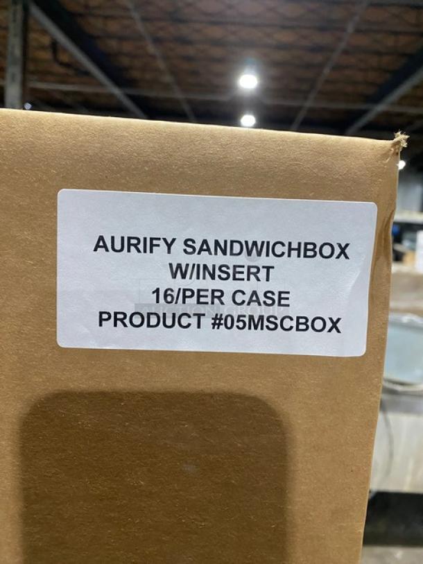 NEW! FULL PALLET! Aurify Make Sandwich Style Commercial Disposable Cardboard Sandwich Boxes! With Inserts! Model: 05MSCBOX! ALL NEW IN THE BOX! 21X Your Bid! - Image 5 of 7