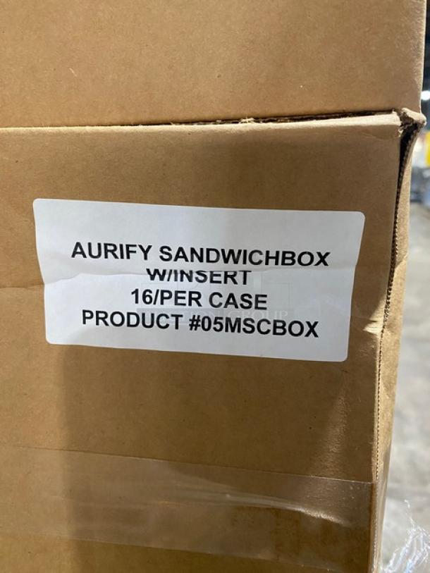 NEW! FULL PALLET! Aurify Make Sandwich Style Commercial Disposable Cardboard Sandwich Boxes! With Inserts! Model: 05MSCBOX! ALL NEW IN THE BOX! 20X Your Bid! - Image 5 of 7