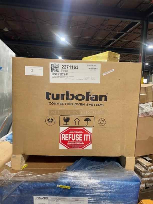 BRAND NEW! IN THE BOX! Moffat TurboFan 20D Series Commercial Stainless Steel Electric Powered Half-Size Countertop Convection Oven! With Wire Oven Racks! Model: E23D3 SN: 2271163! 208V 1 Phase! With Legs! - Image 2 of 13