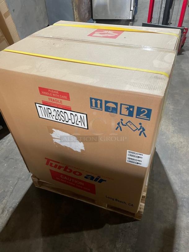 BRAND NEW! IN THE BOX! Turbo Air Super Deluxe Series Commercial Stainless Steel 2 Drawer Refrigerated Worktop Cooler! With Back Splash! Model: TWR-28SD-D2-N SN: H2VTW2RD219002! 115V 1 Phase! With Casters! - Image 4 of 14