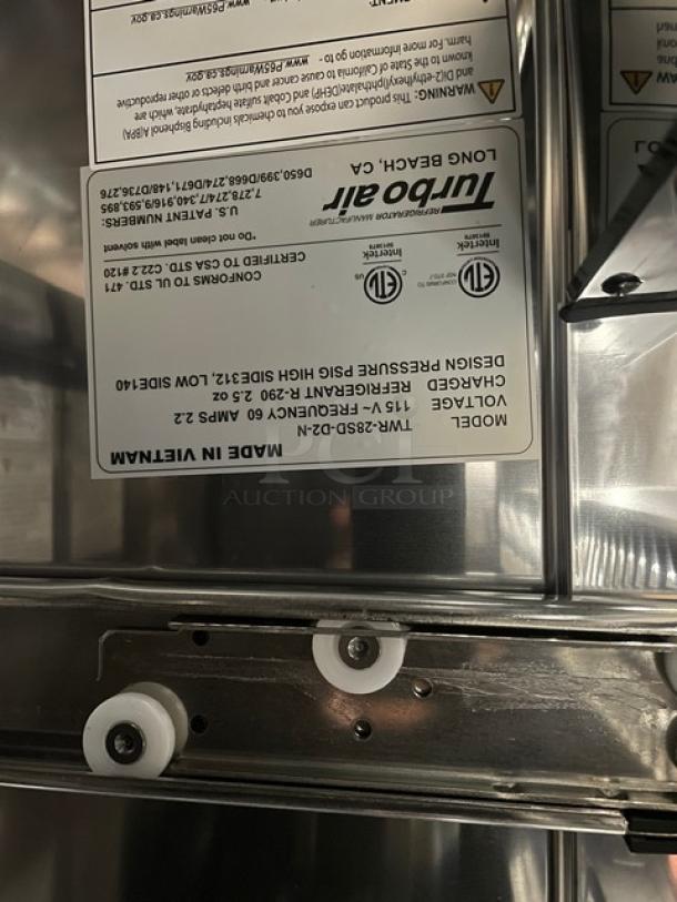 BRAND NEW! IN THE BOX! Turbo Air Super Deluxe Series Commercial Stainless Steel 2 Drawer Refrigerated Worktop Cooler! With Back Splash! Model: TWR-28SD-D2-N SN: H2VTW2RD219002! 115V 1 Phase! With Casters! - Image 12 of 14