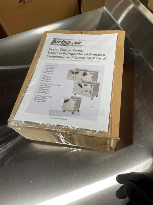 BRAND NEW! IN THE BOX! Turbo Air Super Deluxe Series Commercial Stainless Steel 2 Drawer Refrigerated Worktop Cooler! With Back Splash! Model: TWR-28SD-D2-N SN: H2VTW2RD219002! 115V 1 Phase! With Casters! - Image 13 of 14