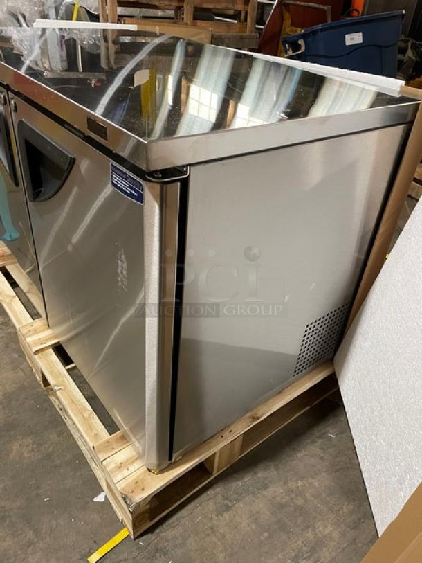 BRAND NEW! IN THE BOX! Turbo Air Super Deluxe Series Commercial Stainless Steel 2 Door Undercounter Reach In Refrigerator! With Chrome Plated Wire Racks! With Lock & Keys! Model: TUR-48SD-N SN: H2VTU4RIX001! 115V 1 Phase! With Casters! - Image 5 of 13