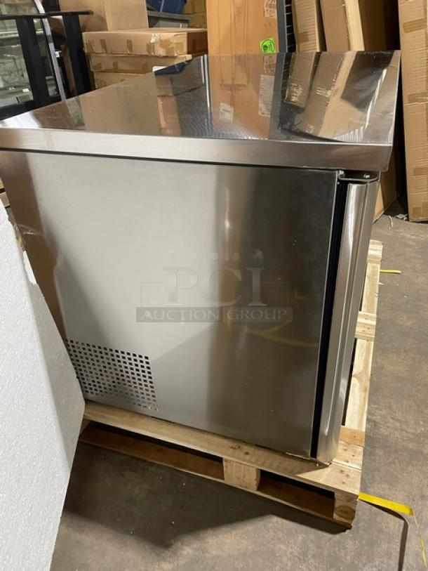 BRAND NEW! IN THE BOX! Turbo Air Super Deluxe Series Commercial Stainless Steel 2 Door Undercounter Reach In Refrigerator! With Chrome Plated Wire Racks! With Lock & Keys! Model: TUR-48SD-N SN: H2VTU4RIX001! 115V 1 Phase! With Casters! - Image 7 of 13