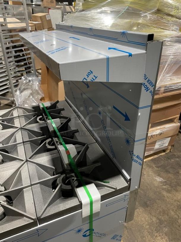 BRAND NEW! IN THE BOX! Vulcan Endurance Series Commercial Stainless Steel Natural Gas Powered 6 Burner Range & Oven Combo! With Chrome Plated Wire Oven Racks! With Back Splash & Overhead Salamander Shelf! Model: 36S-6BN SN: 482067916! With Legs! - Image 16 of 17